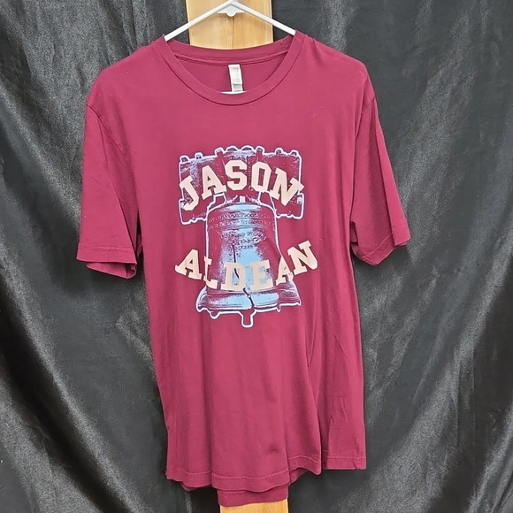 Maroon jason aldean burn it down tour extra large short sleeve shirt, - Picture 1 of 6